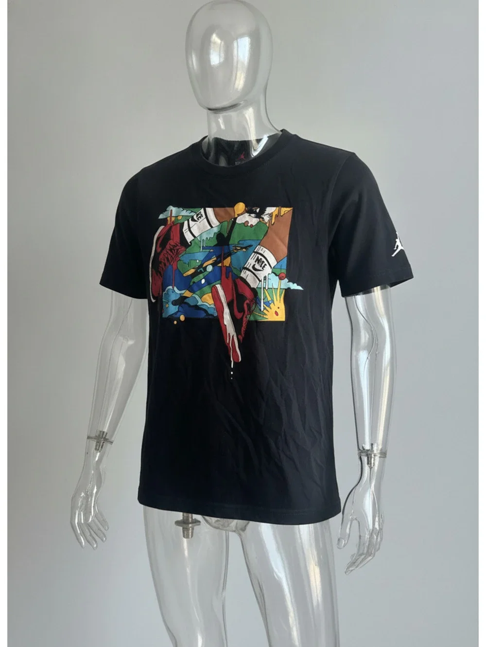 Jordan Boys' Black Graphic T-Shirt Size M (10-12 YRS)